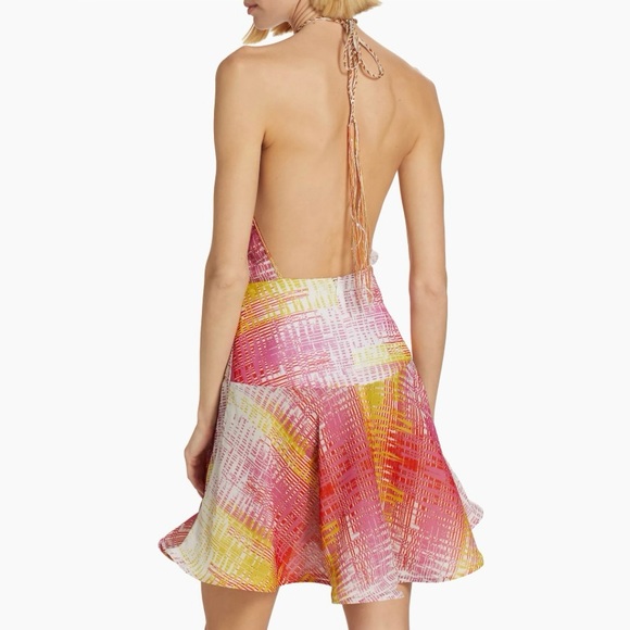 NWT💕SILVIA TCHERASSI Denita Halter Minidress in Magenta Size L - Picture 3 of 16